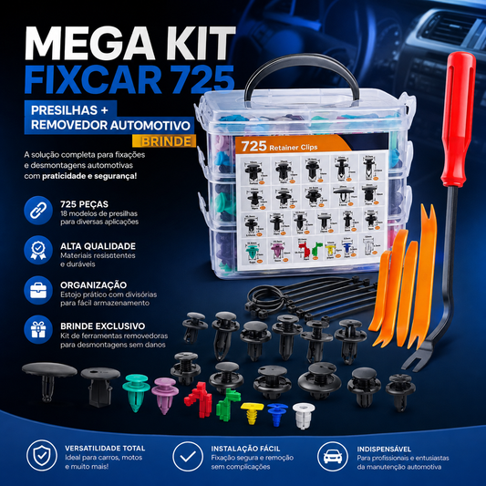 Mega FixCar 725 Presilhas +Removedor Automotivo Brinde🎁