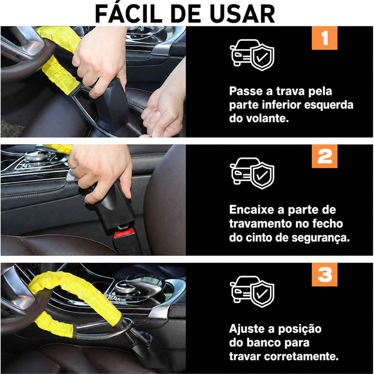 Trava Antifurto para Carro - DESCONTO DE LANÇAMENTO!🔥