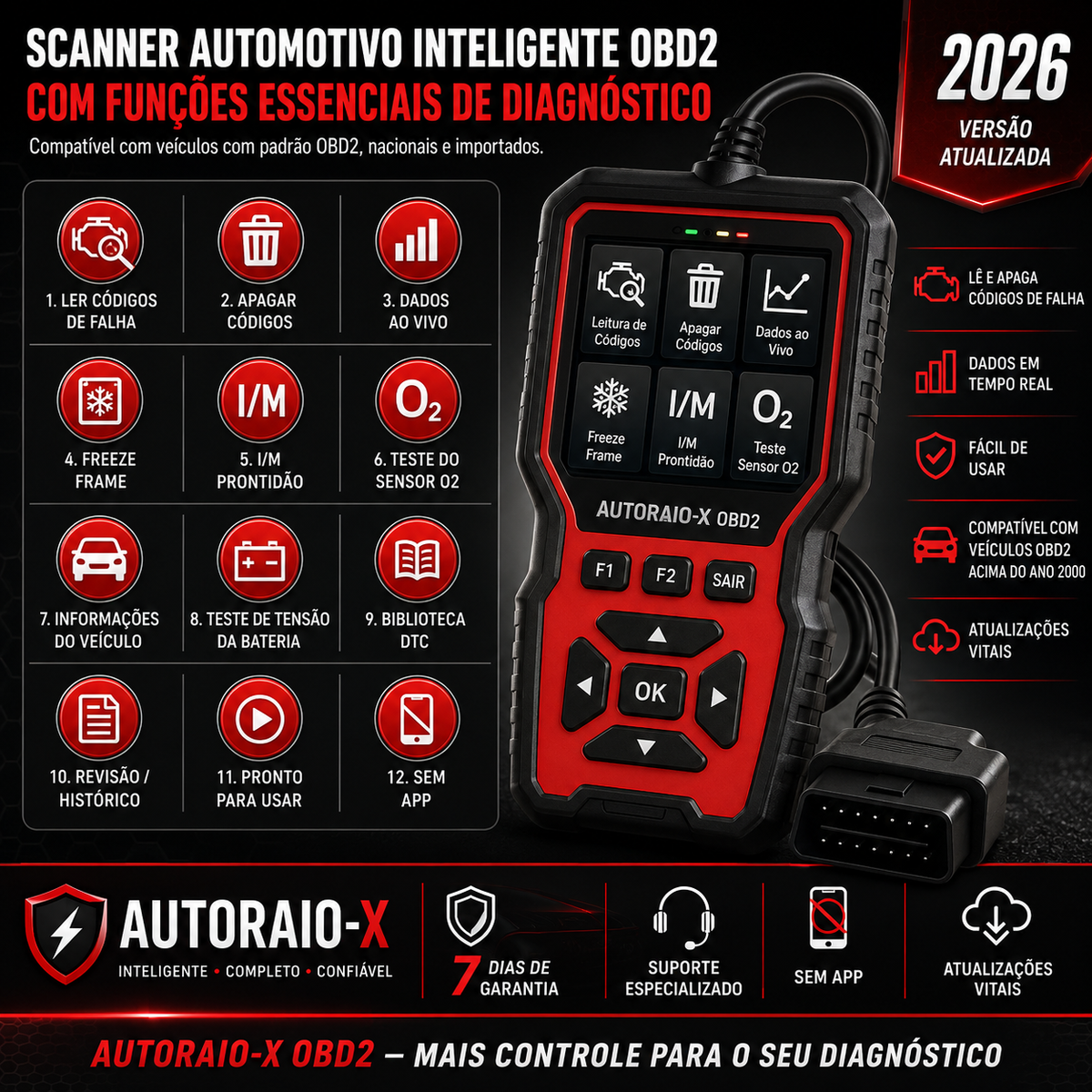 Scanner Inteligente de Diagnóstico Automotivo - [LANÇAMENTO!]🔥
